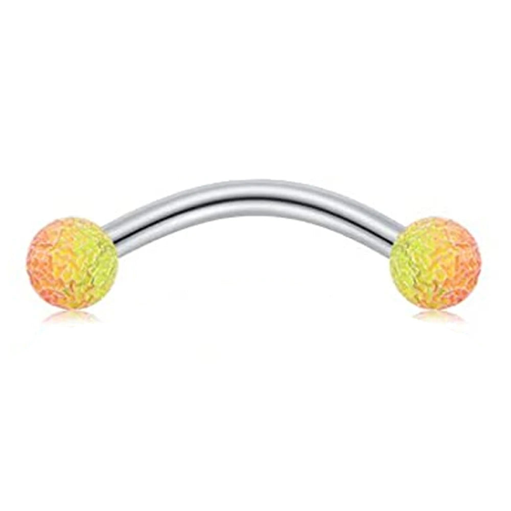 WKOUD Curved Barbell Stainless Steel Snake Eyes Eyebrow Ear Navel Lip Tongue Rings Nipplerings Nipple Ring Body Piercing Jewelry