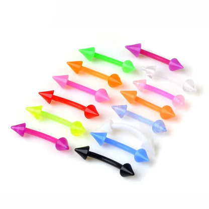 Versatile Acrylic Body Piercing Set - Transparent Barbell Rings for Lips, Ears, Nose, and More