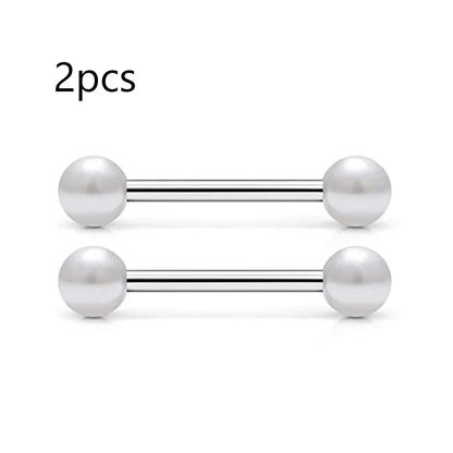 14G Tongue Rings Nipple Rings Surgical Steel Barbell Nipplering Body Piercing Jewelry for Women Men 12MM 14MM 16MM 18MM Bar Leng