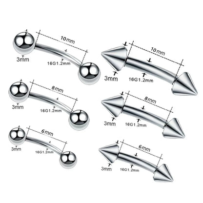 10Pcs Epoxy Curved Barbells Eyebrow Rings Piercing Jewelry Banana Bar Cartilage Tragus Body Piercing Gift
