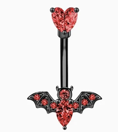 Elegant Stainless Steel Crystal Bat Faux Nose Ring - Non-Piercing Clip on Hoop