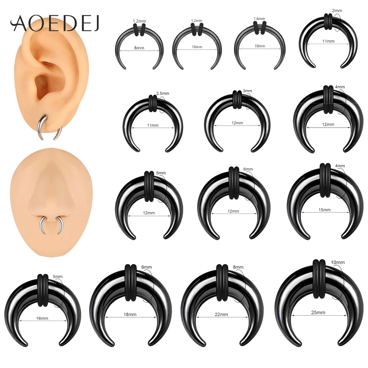 Versatile Stainless Steel Horseshoe Nose Ring by AOEDEJ - Comfortable & Stylish Body Jewelry