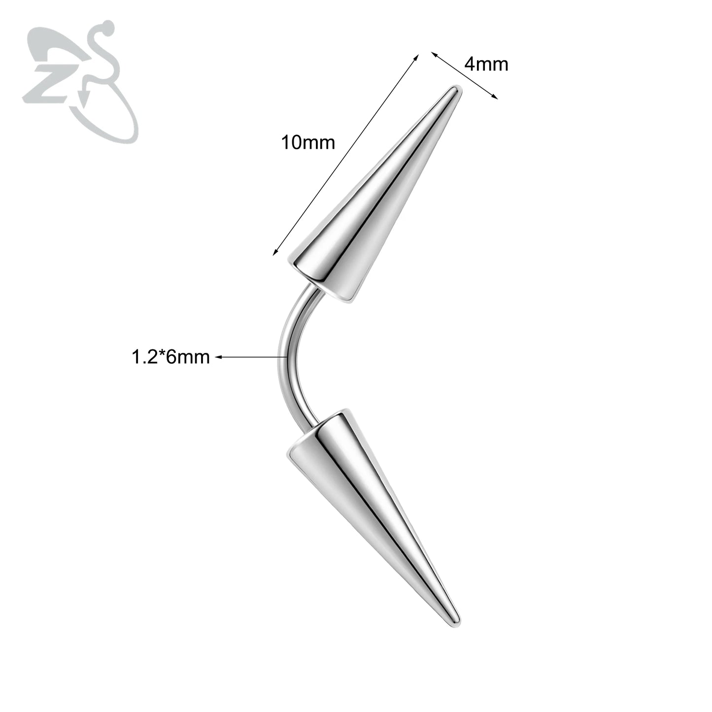 Versatile Black Stainless Steel Long Spike Eyebrow Ring for Any Occasion