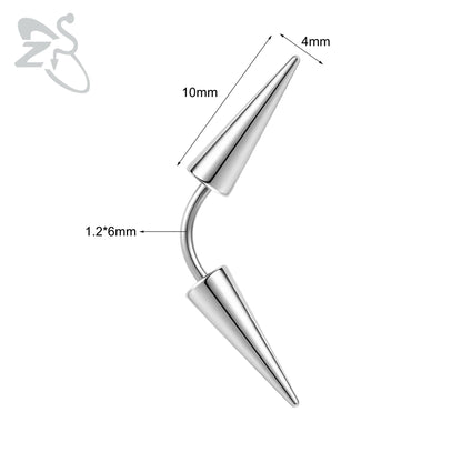 Versatile Black Stainless Steel Long Spike Eyebrow Ring for Any Occasion