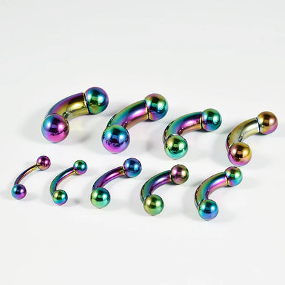 1PCS Surgical Steel Big Size Curved Ring Large Gauge Tongue Curved barbell Curved Banana Gauge Man Body Piercing Jewelry