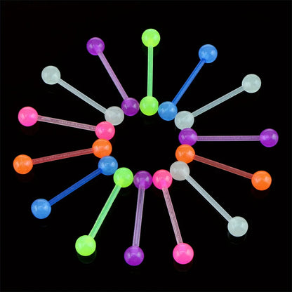 Glow in the Dark Acrylic Body Piercing Jewelry Set of 20 - Versatile Style for All Occasions