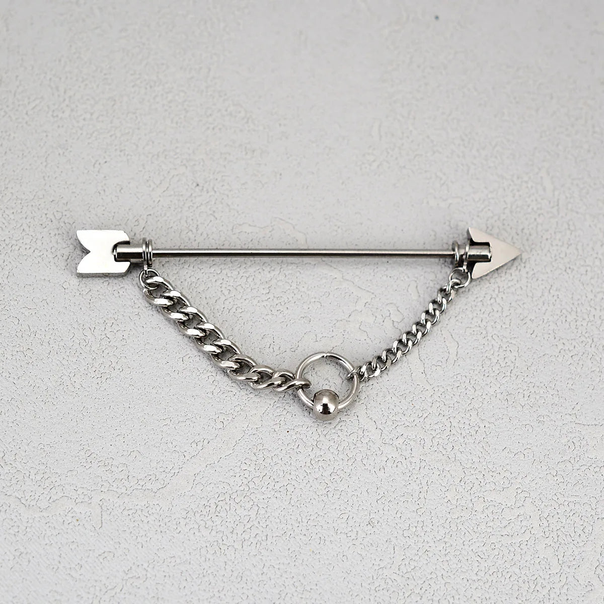 1PC Surgical Steel Industrial Piercing Jewelry With Chain Tassel Bridge Piercing Barbell Earrings Scaffold Bar for Women Men 16G