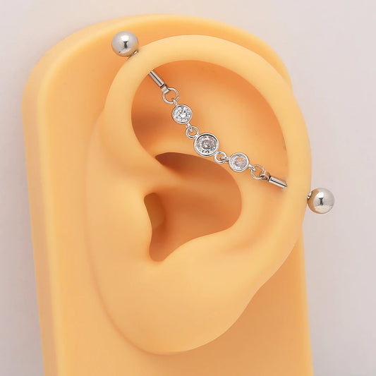 14G Industrial Piercing Stainless Steel Industrial Barbell Cartilage Ear Earring Body Jewelry