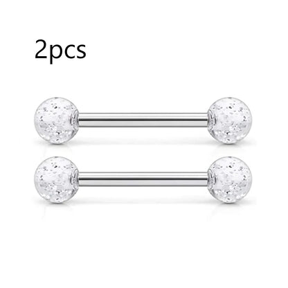 14G Tongue Rings Nipple Rings Surgical Steel Barbell Nipplering Body Piercing Jewelry for Women Men 12MM 14MM 16MM 18MM Bar Leng