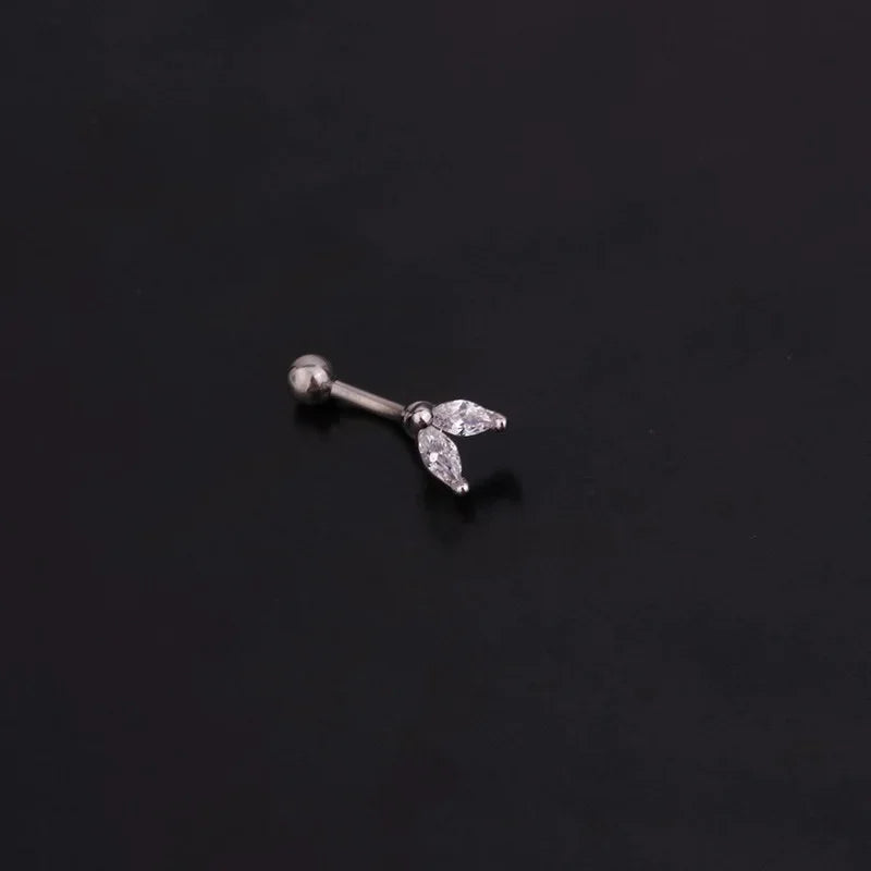 Flower Star Curved  Eyebrow Piercing Bar Colour Ball Barbell Curve Banana Cartilage Ear Piercing