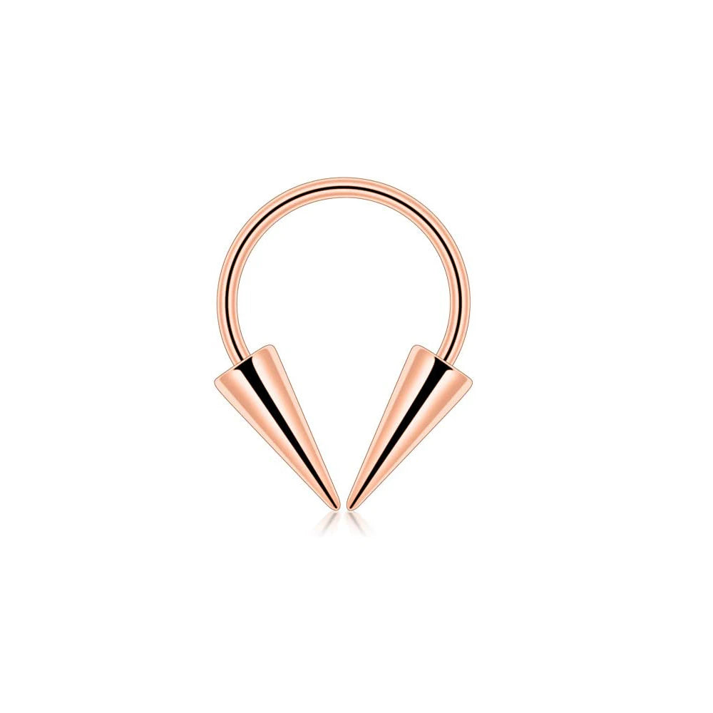 Versatile Stainless Steel Nose Ring Set - Multi-Color 16G Horseshoe Hoop and Spike Septum Piercing Kit