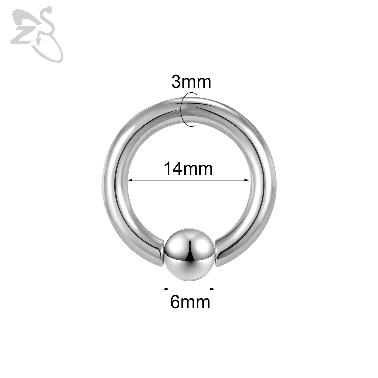 ZS 1 Piece 2/4/6/8G Stainelss Steel Horseshoe Nose Ring Men Internal Threaded Large Gauge Piercings Ear Expander Septum Piercing