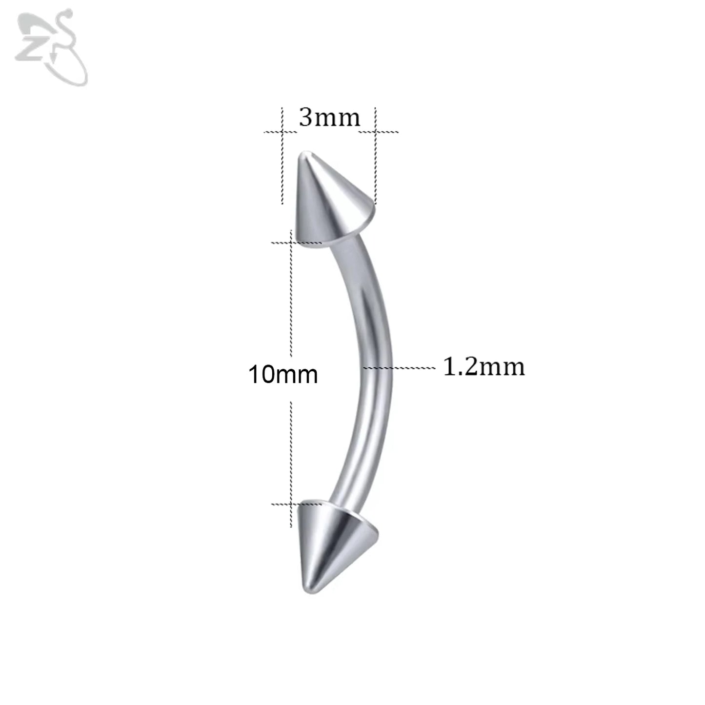 Versatile Black Stainless Steel Long Spike Eyebrow Ring for Any Occasion