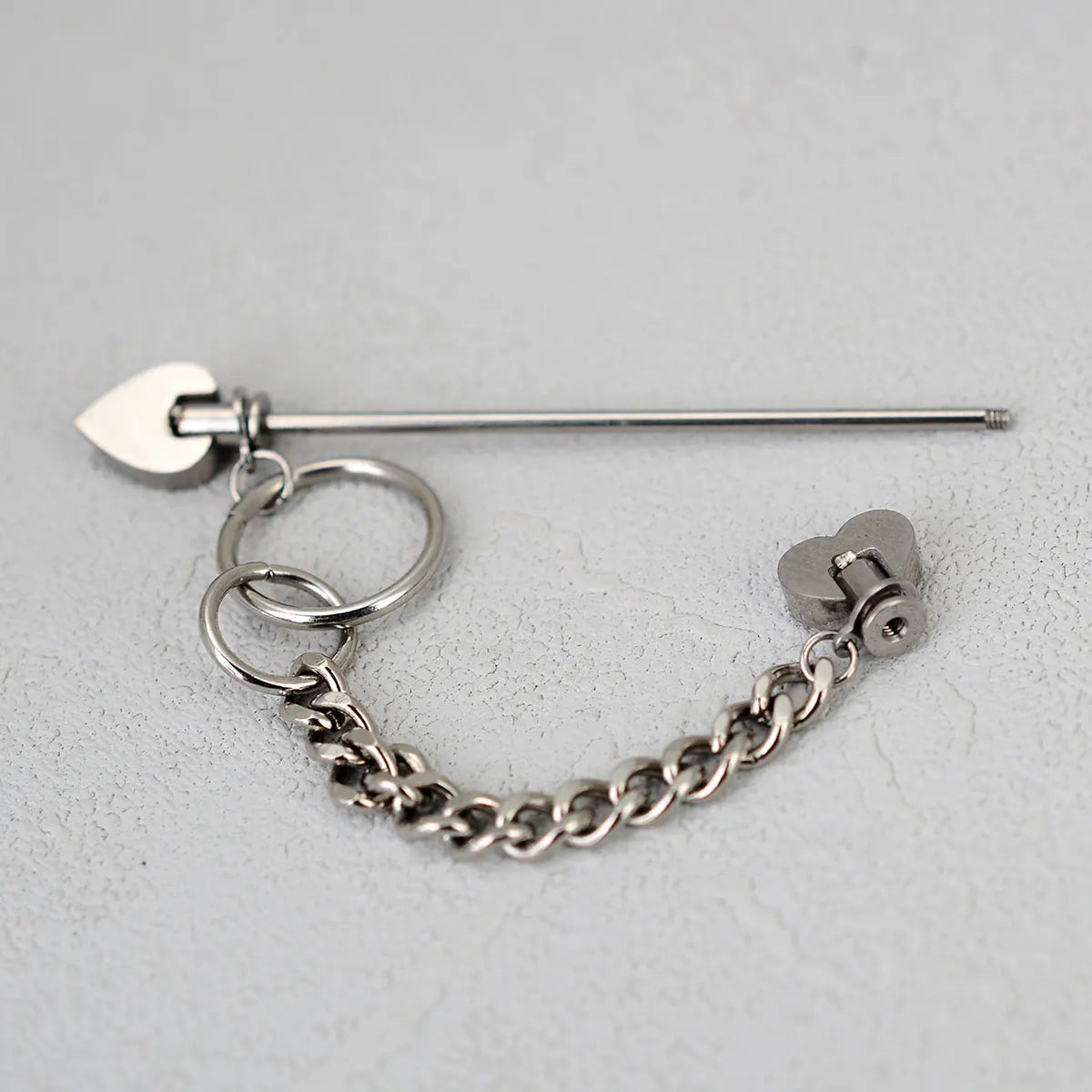1PC Surgical Steel Industrial Piercing Jewelry With Chain Tassel Bridge Piercing Barbell Earrings Scaffold Bar for Women Men 16G