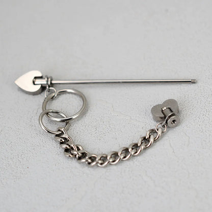 1PC Surgical Steel Industrial Piercing Jewelry With Chain Tassel Bridge Piercing Barbell Earrings Scaffold Bar for Women Men 16G