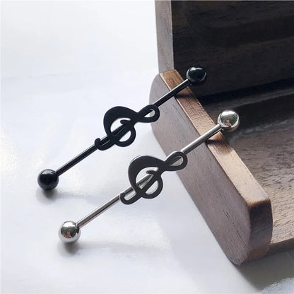 14G Cross Industrial Barbell Piercing Heart Earring Straigh Bar Cartilage Ear Piercing Barbells Body Jewelry Ear Piercing Ring