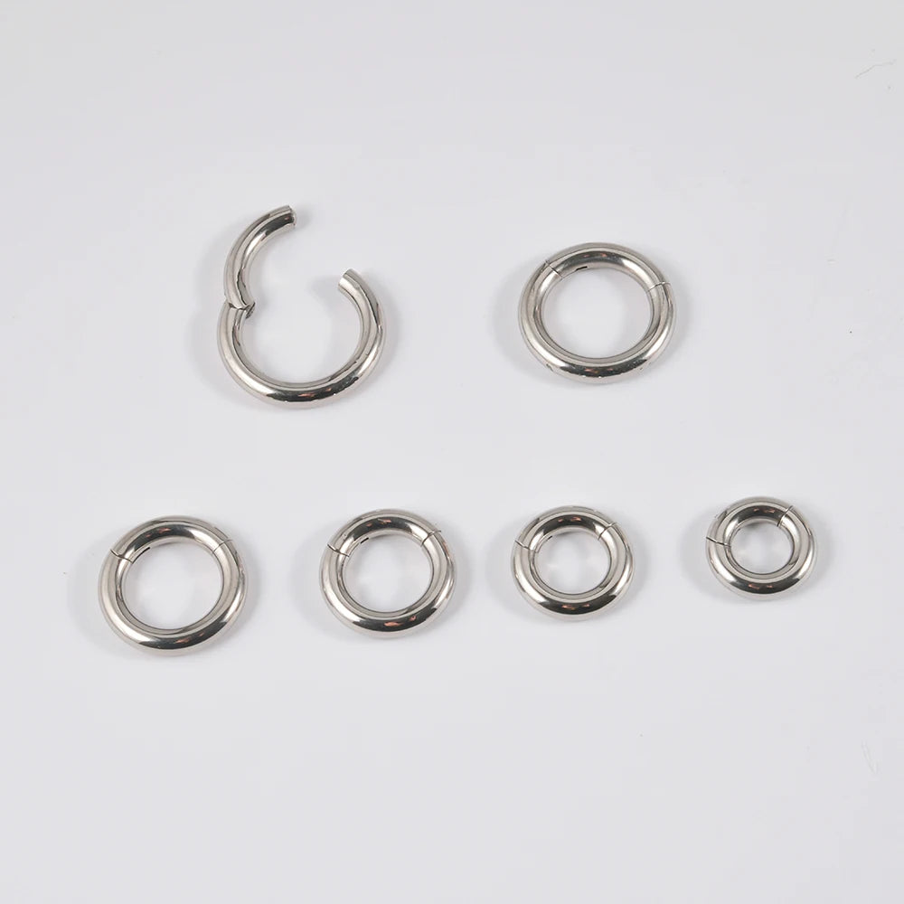Versatile Surgical Steel Septum Clicker for All Occasions - Hinged Segment Ring