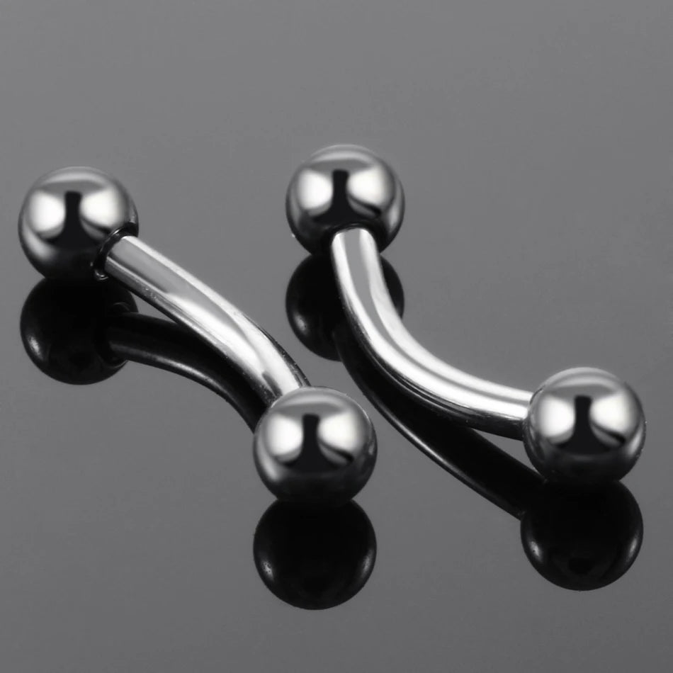 Implant Titanium Curved Barbells Eyebrow Rings Piercing Curved Bar Banana Rook Ear Cartilage Helix Tragus Body Piercing Jewelry