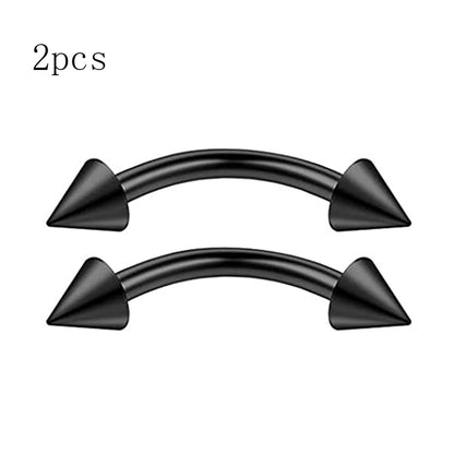16G Curved Barbell Eyebrow Rings Piercing Surgical Steel Daith Rook Earring Piercing Jewelry for Women Men 6mm 8mm 10mm Black