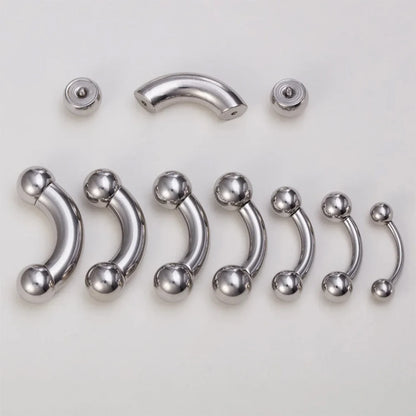 1PCS Surgical Steel Big Size Curved Ring Large Gauge Tongue Curved barbell Curved Banana Gauge Man Body Piercing Jewelry