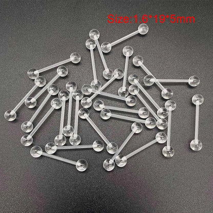 Versatile Acrylic Body Piercing Set - Transparent Barbell Rings for Lips, Ears, Nose, and More