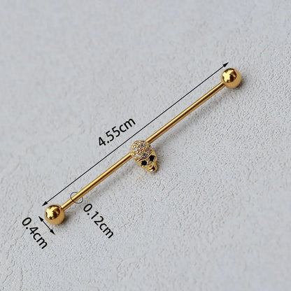 1PC Industrial Piercing Barbells Jewelry Stainless Steel CZ Heart Ball Pearl Cartilage Helix Earring Body Piercing for Women Men
