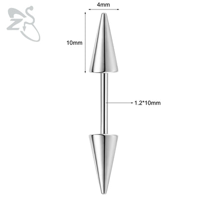Versatile Black Stainless Steel Long Spike Eyebrow Ring for Any Occasion