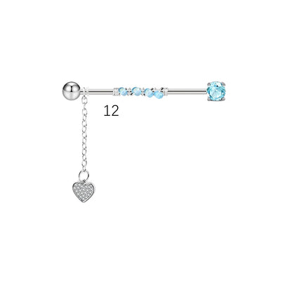 1PCS Stainless Steel dangling Industrial Piercing Barbell 14G Star Industrial Earring Tragus Cartilage Jewelry Industrial Rings