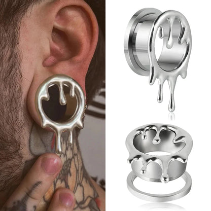 Dreamlee Heart Zircon Ear Tunnel Plugs - Stylish Stainless Steel Body Jewelry