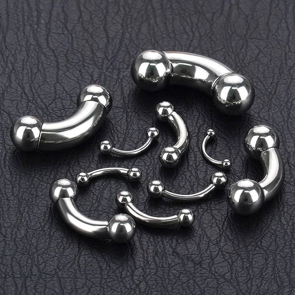 1pcs Stainless Steel Large Gauge Curved Barbell 16G-00G Internally Threaded Eyebrow Septum Piercing Body Jewelry