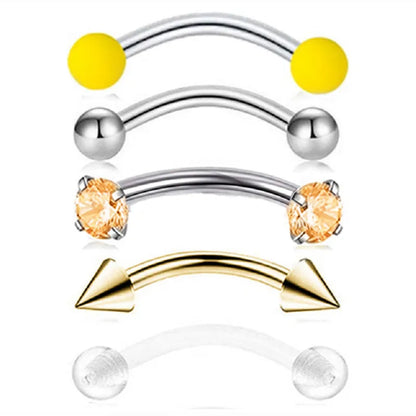 5PCS Crystal Eyebrow Piercing Set Curved Barbell Piercings Rook Earring Bulk Helix Stud Tragus Earrings Cartilage Jewelry Labret