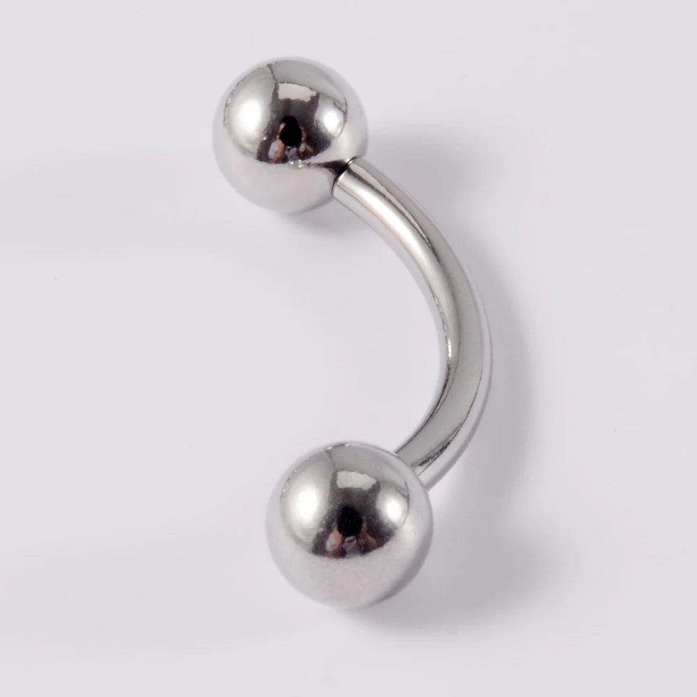 1PC Stainless Steel Straight Barbell Rings Curved Banana Penis Tragus Ear Piercing Male Genital Nipple Bar Fashion Body Piercing
