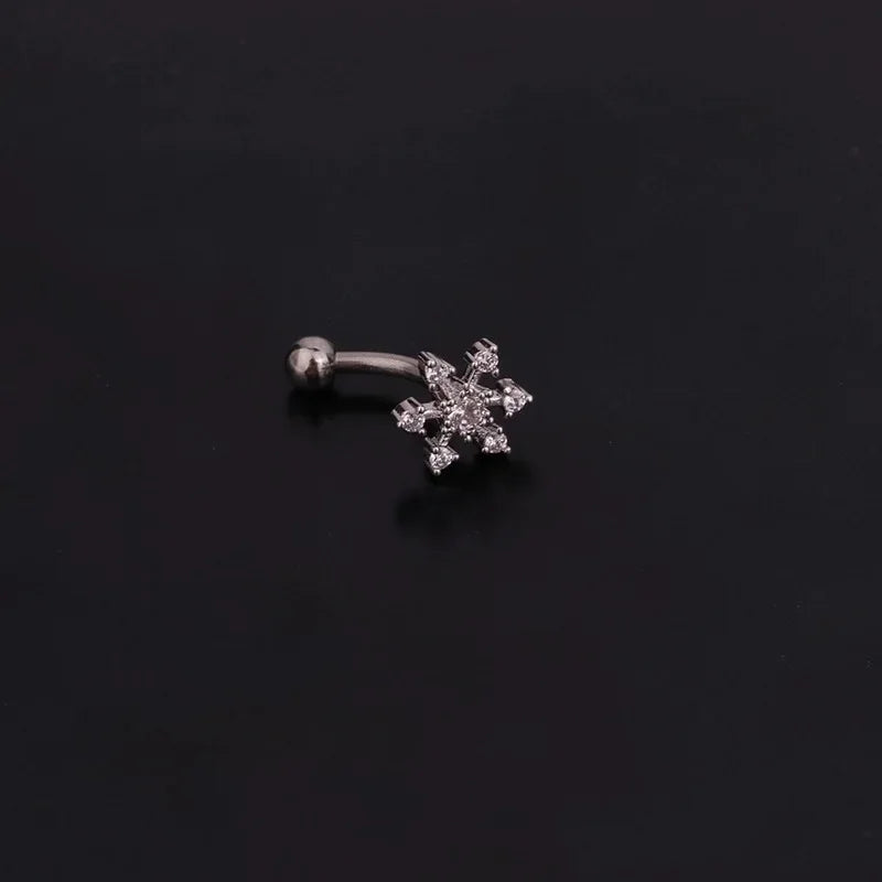 Flower Star Curved  Eyebrow Piercing Bar Colour Ball Barbell Curve Banana Cartilage Ear Piercing