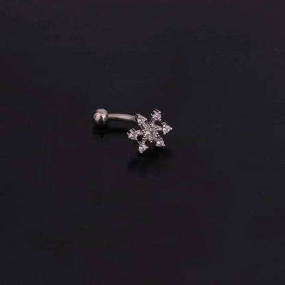 Flower Star Curved  Eyebrow Piercing Bar Colour Ball Barbell Curve Banana Cartilage Ear Piercing