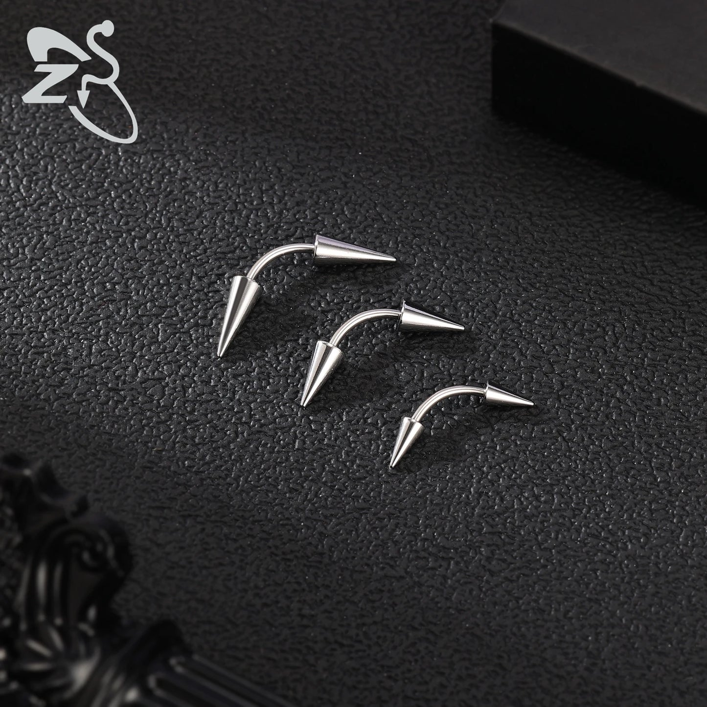 Versatile Black Stainless Steel Long Spike Eyebrow Ring for Any Occasion