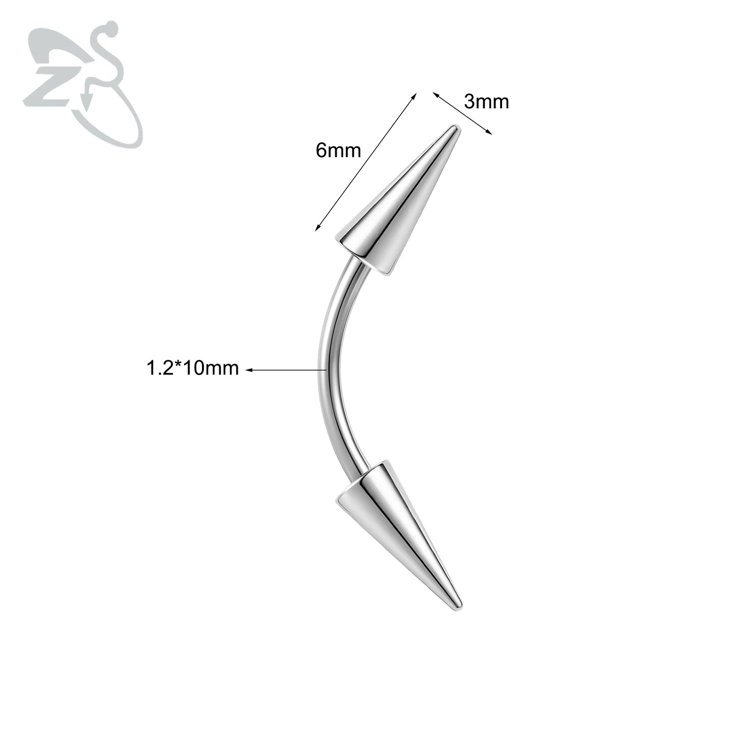 Versatile Black Stainless Steel Long Spike Eyebrow Ring for Any Occasion