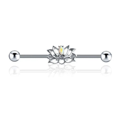 Surgical Steel Zircon Industrial Barbell Piercing Bar Fashion Jewelry 14G Star Moon Industrial Barbell Body Piercing Ear Studs