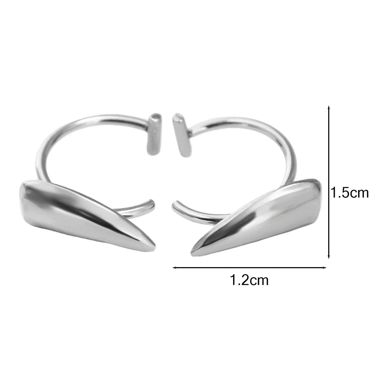 2PCS Gothic Lip Rings - Stainless Steel Fake Piercing Lip Clips for Women