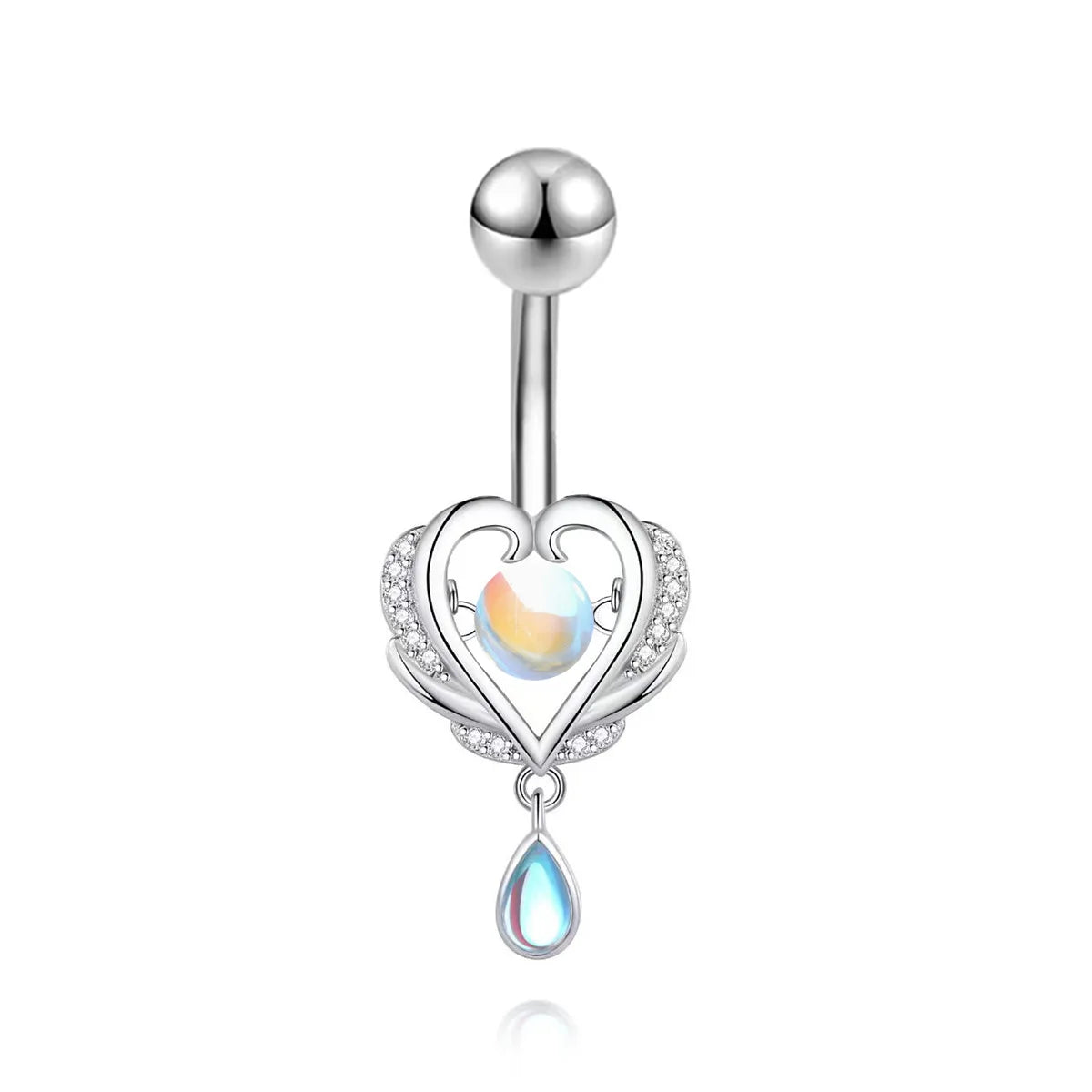 Elegant Stainless Steel Crystal Bat Faux Nose Ring - Non-Piercing Clip on Hoop