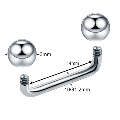 1PC Titanium 16G 14G External&Internal Thread Surface Bar Industrial Barbell CZ Micro Dermal Anchors Ring Piercings Sexy Jewelry