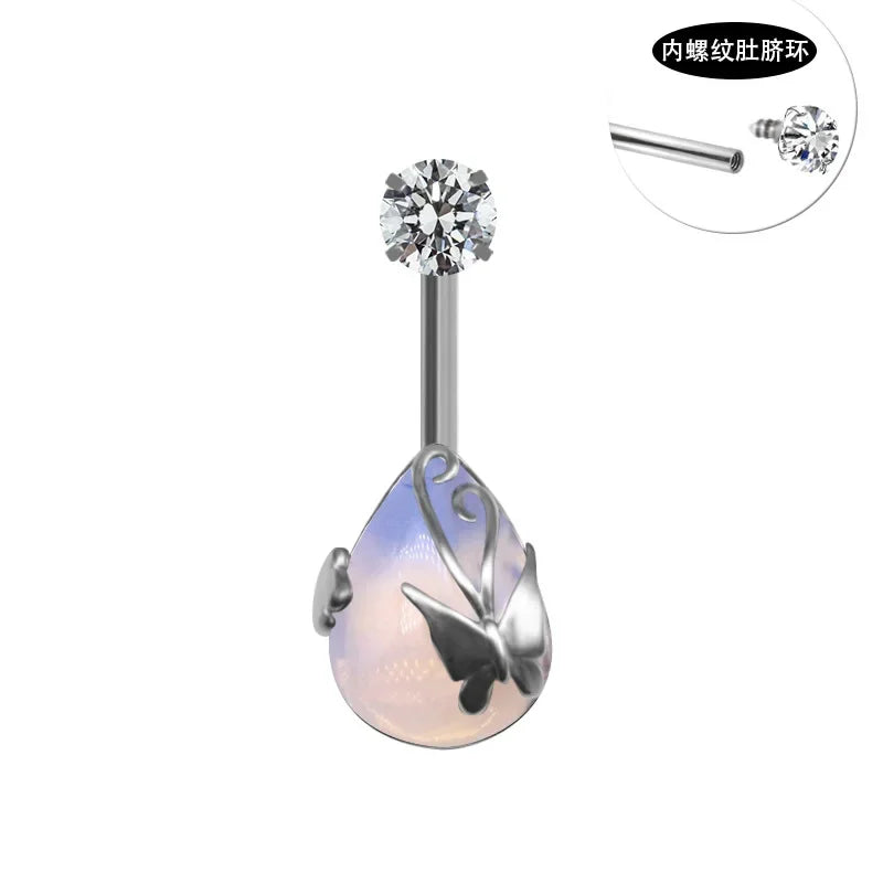 Trendy Stainless Steel Belly Button Ring for Versatile Styles