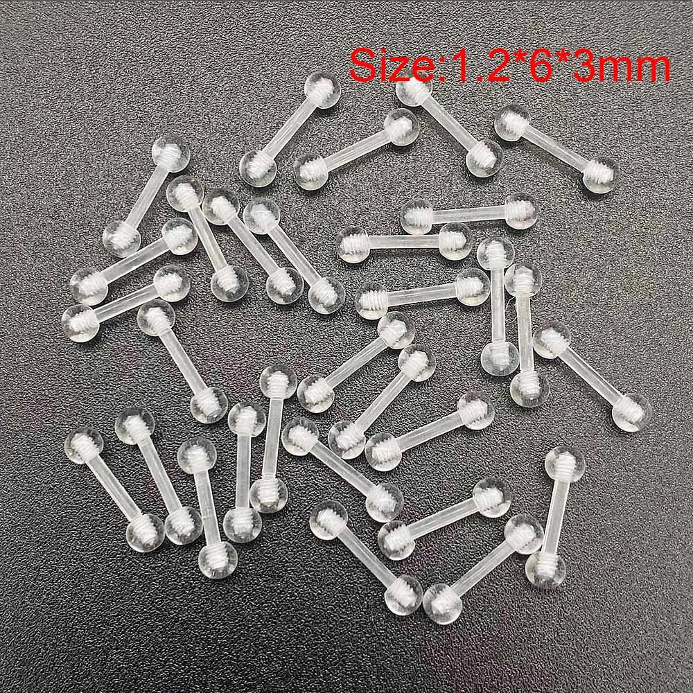 Versatile Acrylic Body Piercing Set - Transparent Barbell Rings for Lips, Ears, Nose, and More