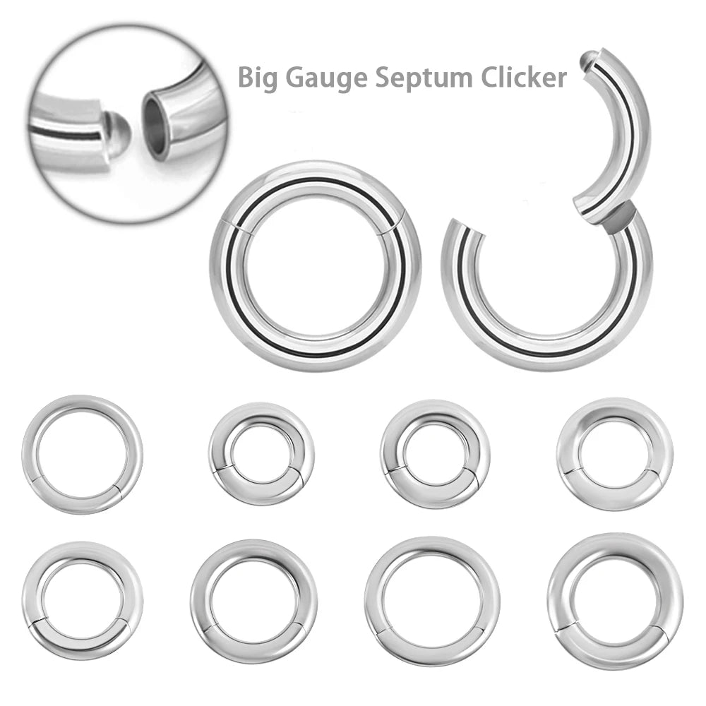 Versatile Surgical Steel Septum Clicker for All Occasions - Hinged Segment Ring