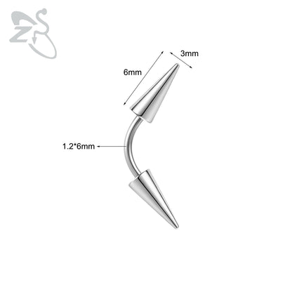 Versatile Black Stainless Steel Long Spike Eyebrow Ring for Any Occasion