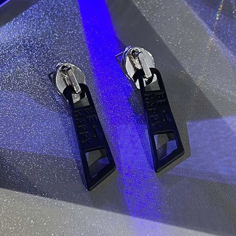 Design Zipper Head Stud Earrings for Women Men Hollow Out Creative Personalized Metal Style Y2K Accessories Fashion Jewelry Gift