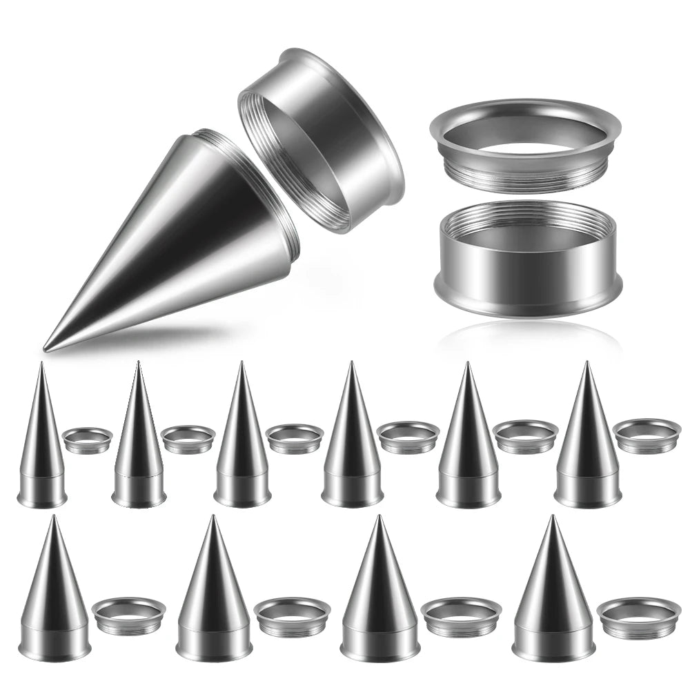 3PCS Unisex 2 in 1 Ear Taper Surgical Steel Screw Fit Interchangeable Ear Tunnel Stretcher Expander Ear Gauges Piercing Earrings