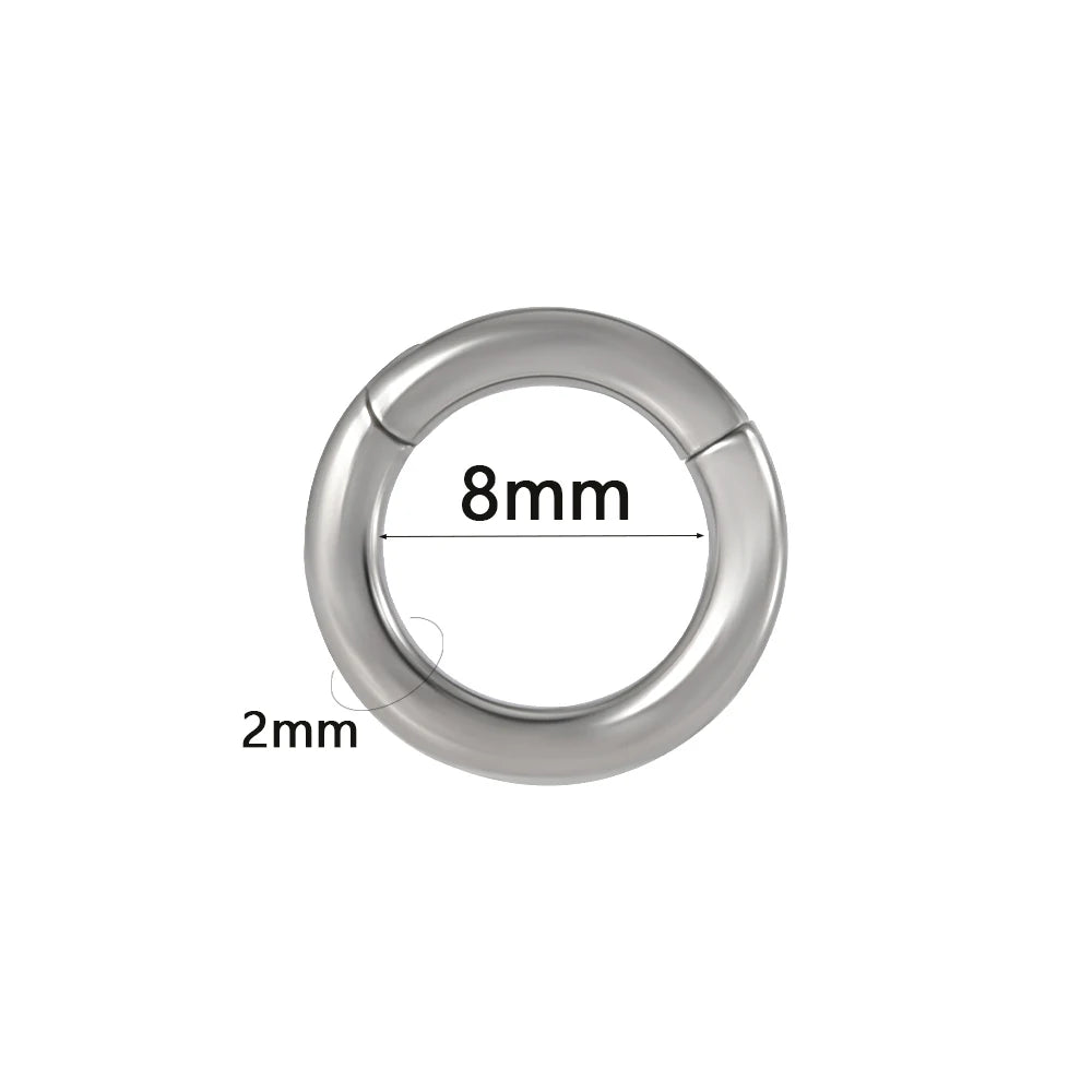 Versatile Surgical Steel Septum Clicker for All Occasions - Hinged Segment Ring