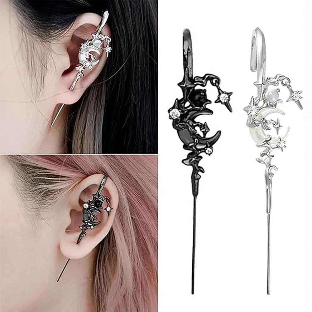 Fashion Charming Ear Jewelry Delicate Moon Ear Hook Piercing Earring Hooks For Women Wedding Birthday Daily Jewelry Accessories