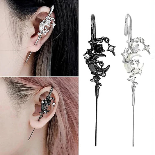 Fashion Charming Ear Jewelry Delicate Moon Ear Hook Piercing Earring Hooks For Women Wedding Birthday Daily Jewelry Accessories