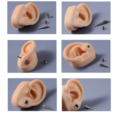 3PCS Unisex 2 in 1 Ear Taper Surgical Steel Screw Fit Interchangeable Ear Tunnel Stretcher Expander Ear Gauges Piercing Earrings